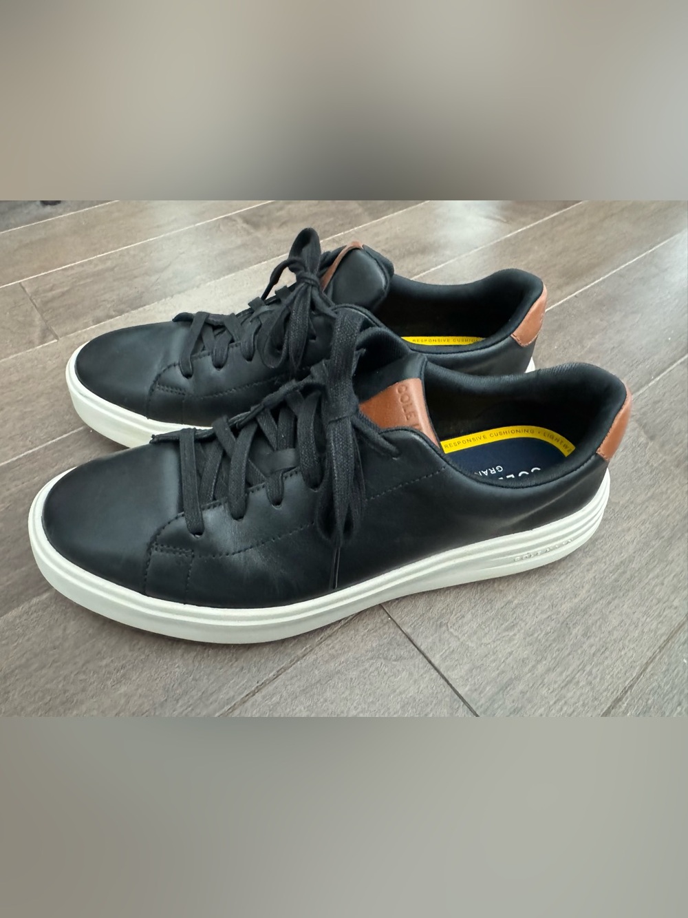 Cole Haan Grand Crosscourt leather sneakers in black leather (men’s size 9.5)